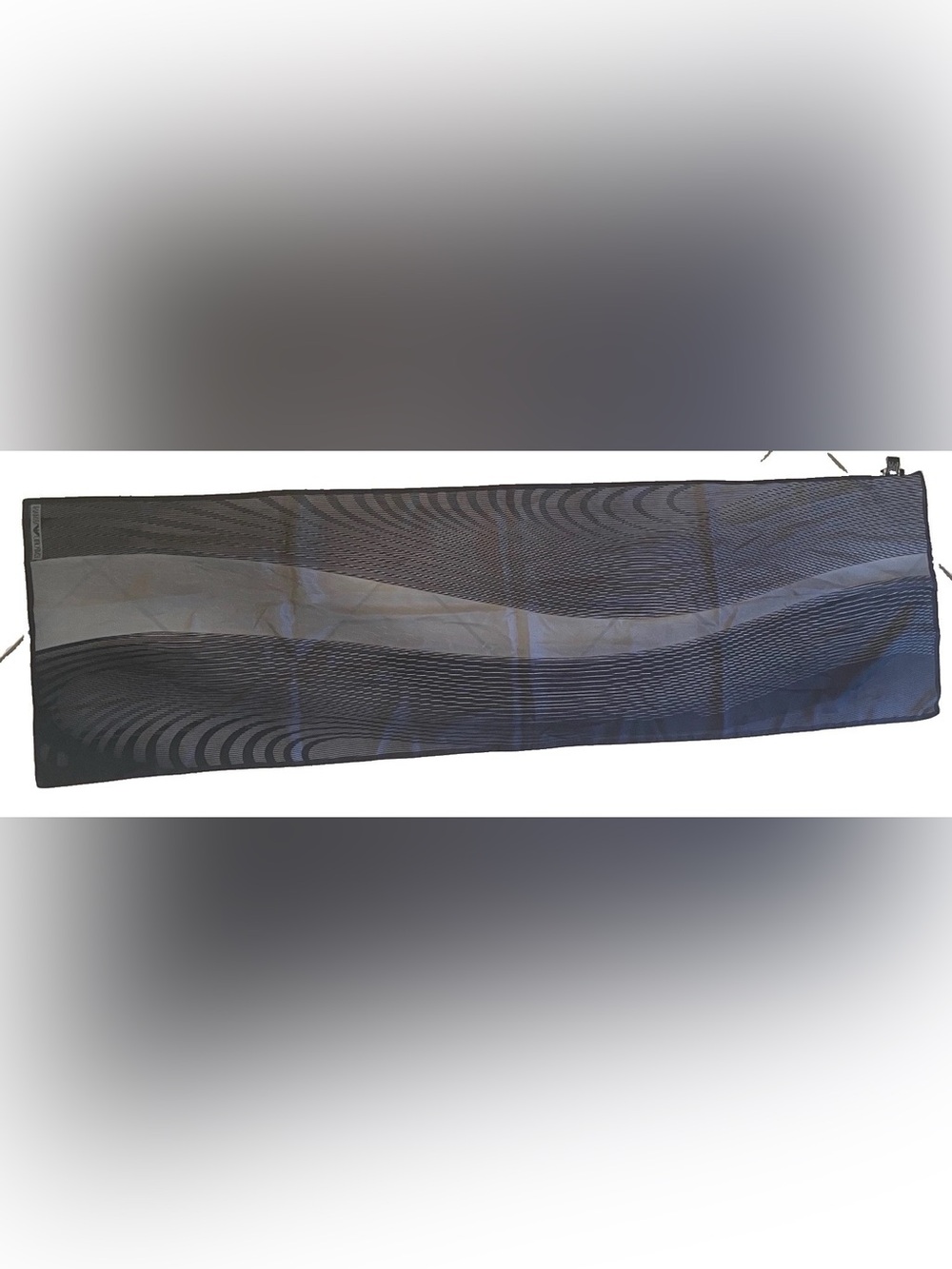 Emporio Armani 100% Silk Scarf Gray Black Geometric Abstract Made In Italy